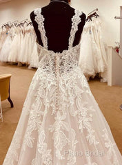 Straps A-Line Lace Wedding Dresses