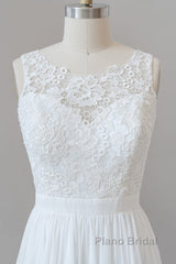 Straps Lace A-line Boho Wedding Dress