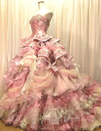 Sweet A-Line Strapless Satin Tulle Sequined Wedding Dresses Beaded Diamond Long Ball Gown