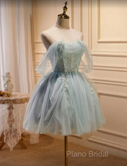 Sweet Light Green Tulle Homecoming Dresses