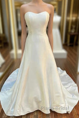Sweetheart A-Line Long Wedding Dresses
