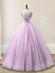 Sweetheart A-Line Tulle Long Formal Prom Dresses Sleeveless Quinceanera Dresses