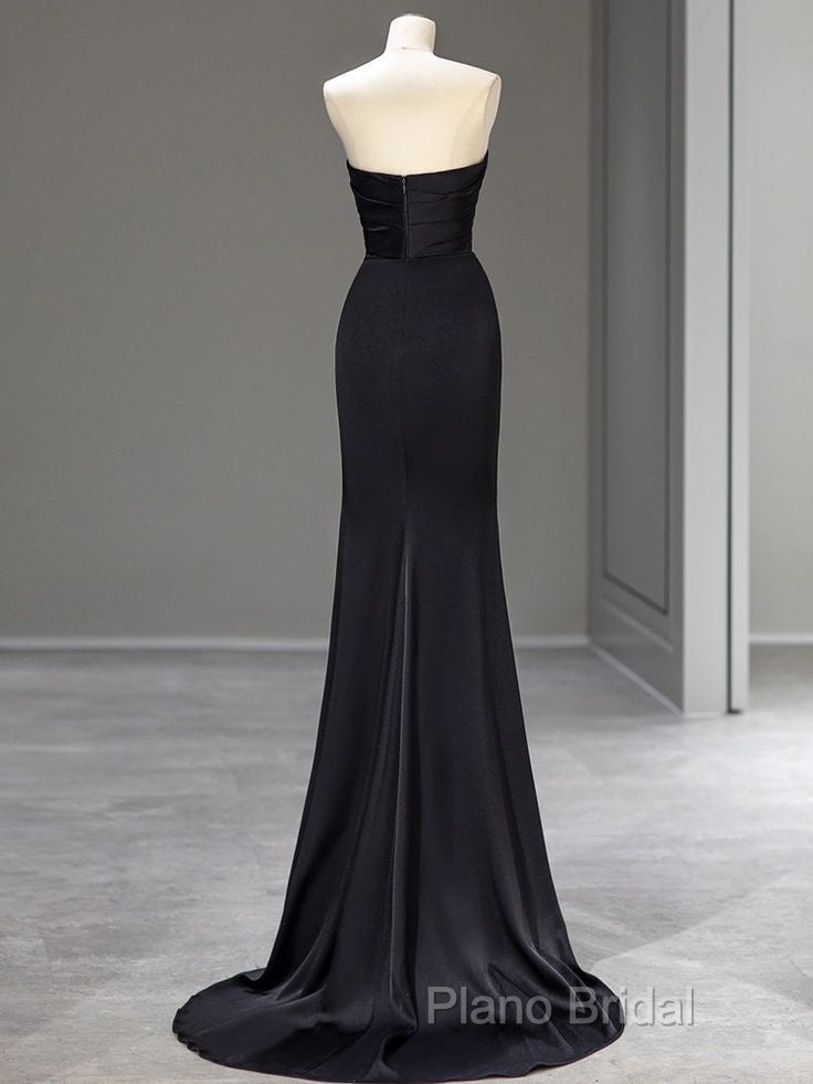 Sweetheart Black Mermaid Formal Dresses Strapless Long Formal Prom Dresses Secondary image