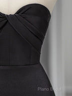 Sweetheart Black Mermaid Formal Dresses Strapless Long Formal Prom Dresses