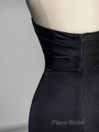 Sweetheart Black Mermaid Formal Dresses Strapless Long Formal Prom Dresses