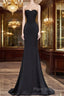 Sweetheart Black Mermaid Formal Dresses Strapless Long Formal Prom Dresses