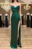 Sweetheart Neck Green Mermaid Long Formal Prom Dresses