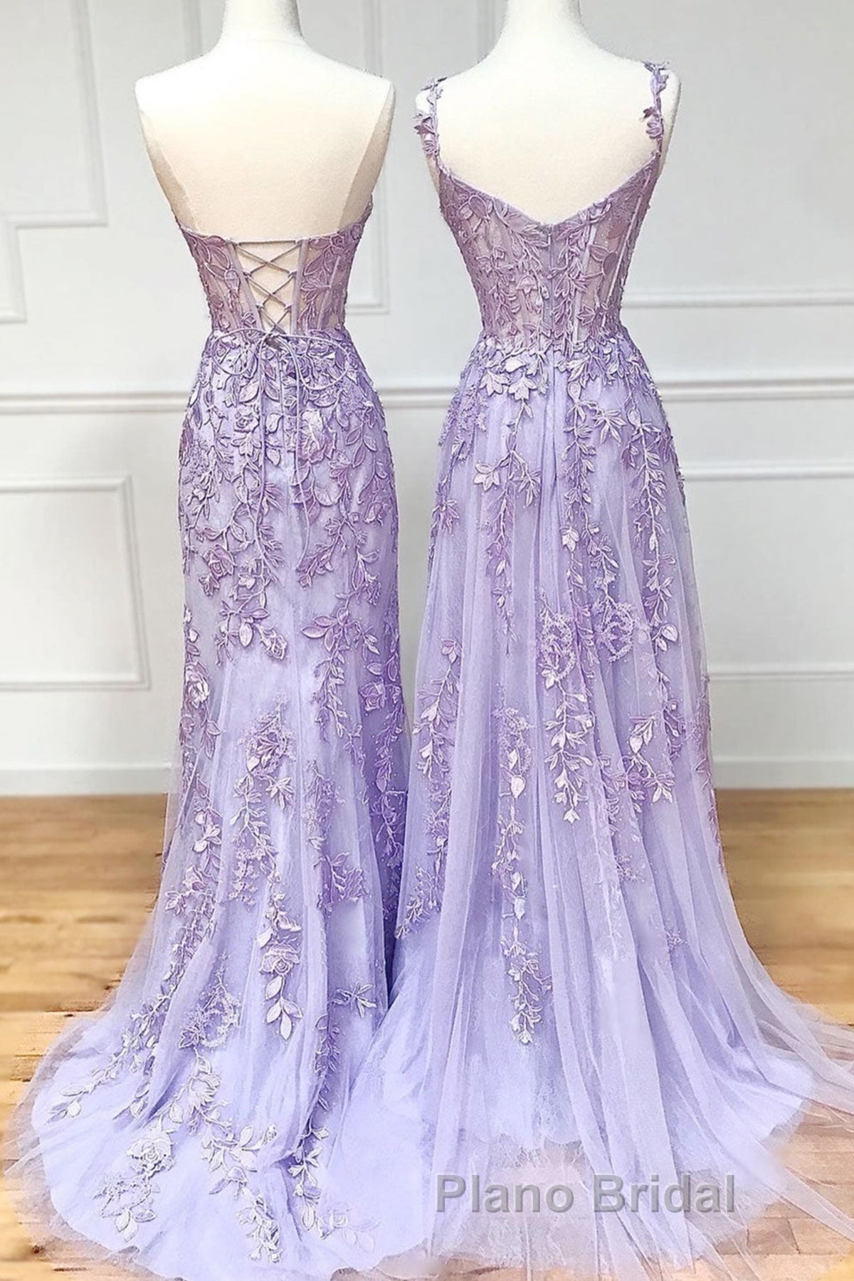 Sweetheart Neck Purple Lace Long Formal Prom Dress, Strapless Purple Formal Dress, Mermaid Purple Evening Dress