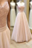 Sweetheart Neck Tulle Lace Long Formal Prom Dresses, Lace Formal Dresses
