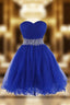 Sweetheart Royal Blue Homecoming Dresses Short Formal Prom Dresses With Beading