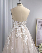 Sweetheart Sleeveless Sweep/Brush Train A-Line Wedding Dresses
