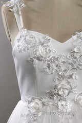 Sweetheart Strap Flower A-Line Wedding Dresses