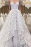Sweetheart White Ball Gown Tulle Appliques Wedding Dresses