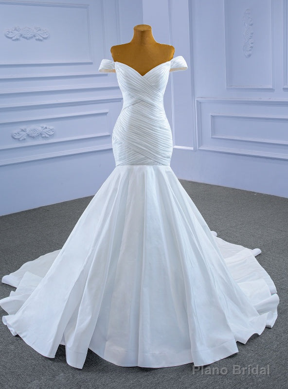 Swxy Mermaid Pleats Off the Shoulder Wedding Dress Main image