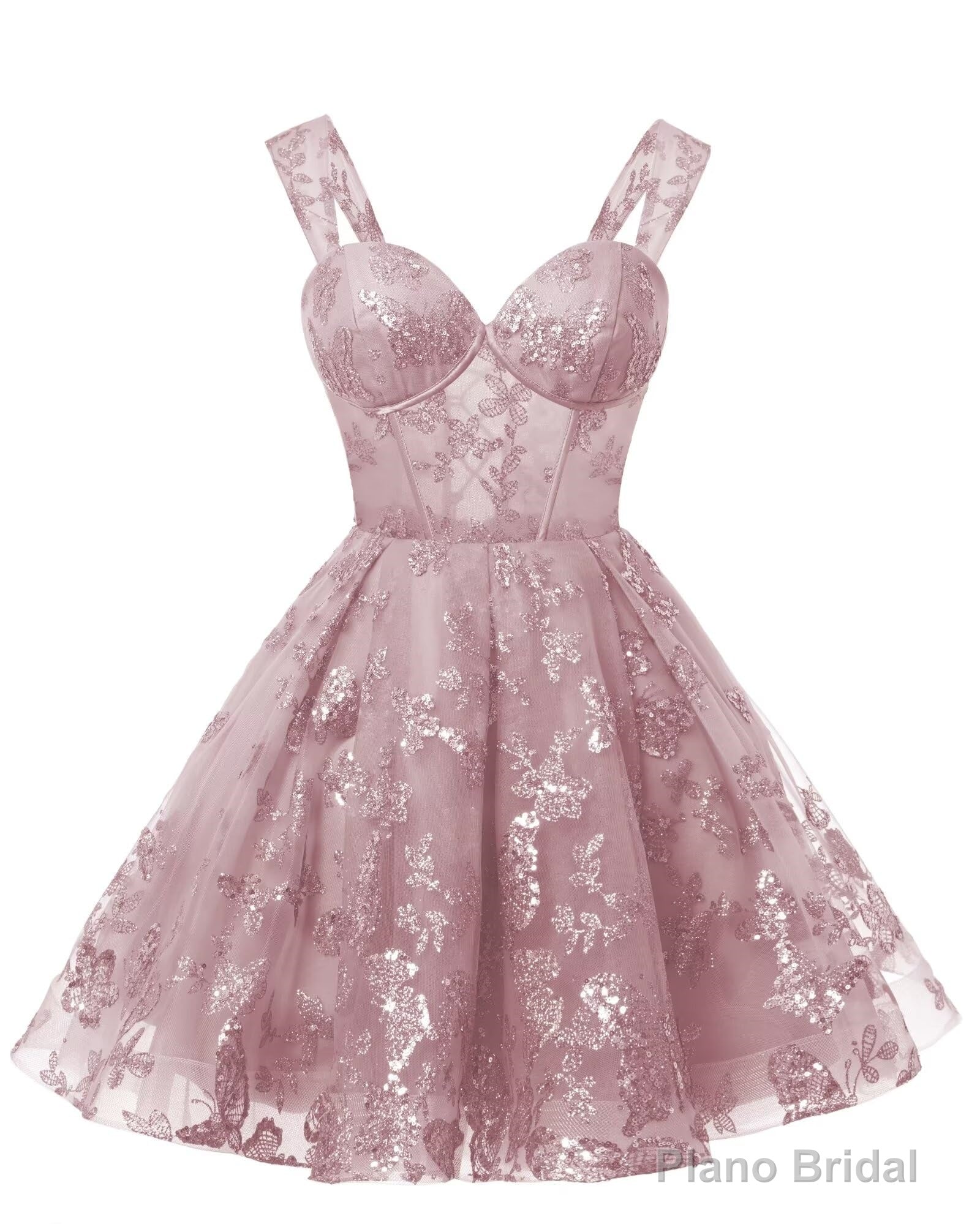 Teens Sparkly Tulle Mauve Homecoming Dresses Spaghetti Straps Short Cocktail Party Prom Dress
