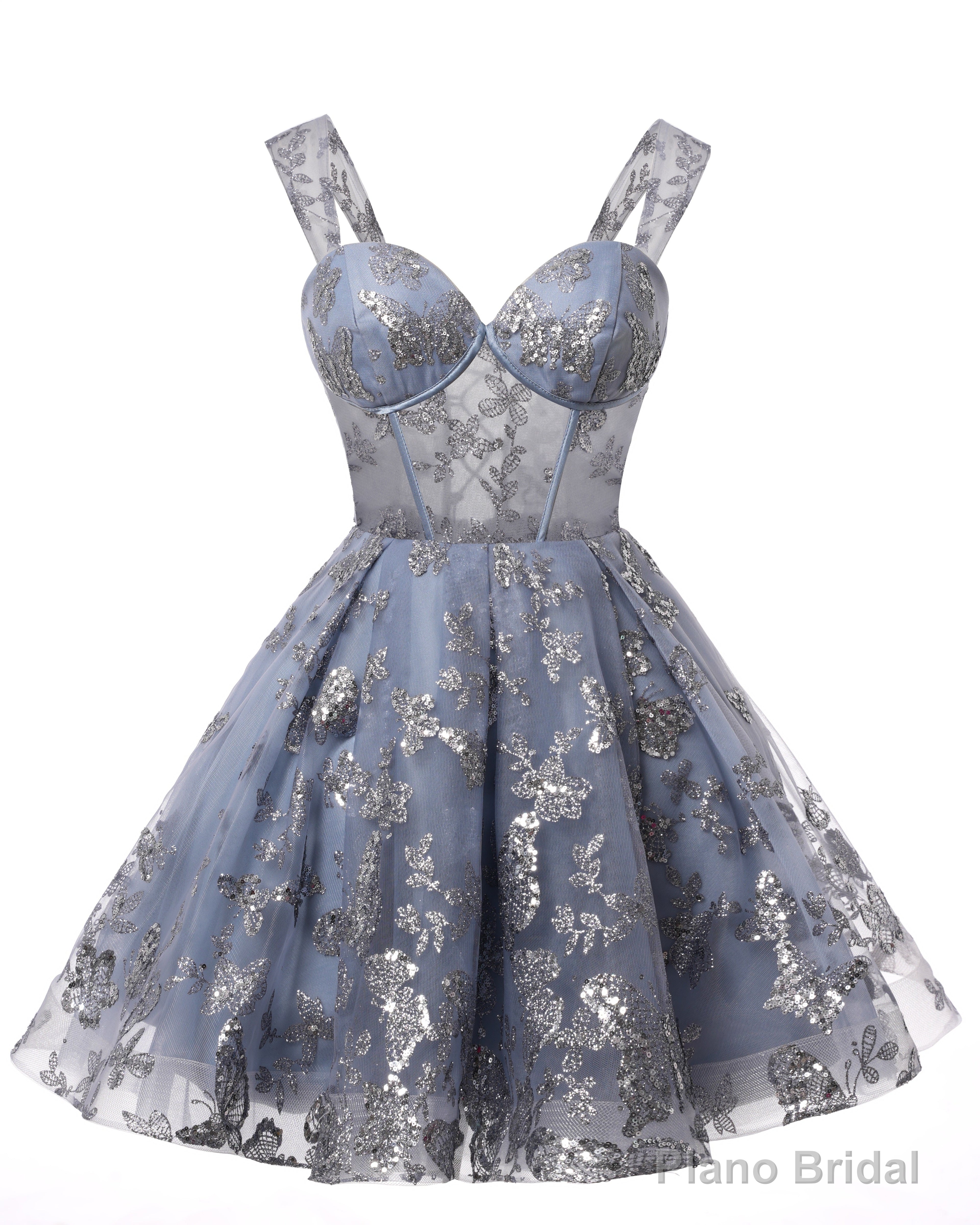 Teens Sparkly Tulle Champagne Homecoming Dresses Spaghetti Straps Short Cocktail Party Prom Dress