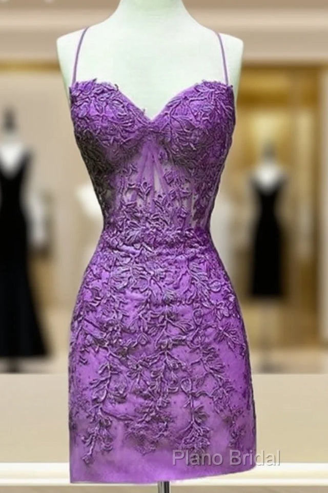 Tight Lace Corset Homecoming Dresses Spaghetti Straps Main image