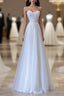 Timeless A Line Sweetheart Lace Tulle White Wedding Dresses Brides Dresses