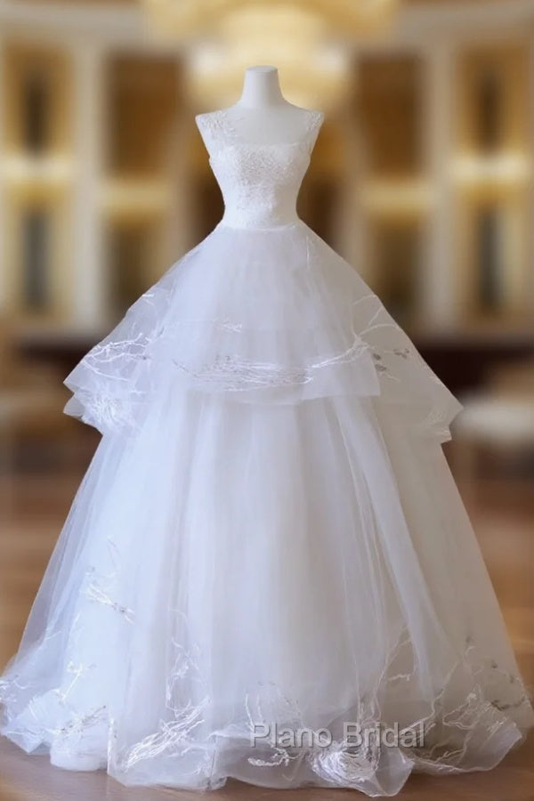 Timeless Ball Gown Jewel Neckline Sequin Sleeveless Wedding Dresses Bridal Dresses Main image