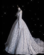 Timeless Ball Gown Off The Shoulder White Lace Long Wedding Dresses Bridal Dresses