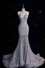 Timeless Mermaid High Neckline Sequin Ruffles Long Wedding Dresses Bridal Dresses