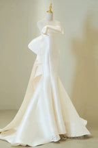 Timeless Mermaid Sweetheart White Satin Wedding Dresses