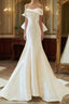 Timeless Mermaid Sweetheart White Satin Wedding Dresses