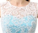 Tulle Lace Light Sky Blue Prom Dresses