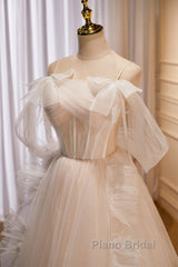 Unique And Noble Ivory Sleeveless Off Shoulder Ball Dresses Ivory Sheer Thin Shoulder Strap With Backless Strap Formal Prom Dresses