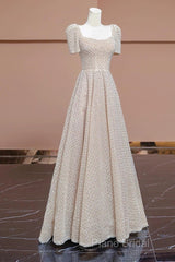 Unique Ball Gown Strapless Short Sleeves Long Wedding Dresses