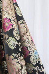 Unique Floral Floor Length Formal Prom Dresses, A-Line Black Formal Dresses