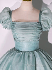 Unique green tulle long Formal Prom gown, green tulle sweet 16 dress