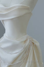 Unique Mermaid Strapless Long Wedding Dresses With Short Sleeves Brides Dresses