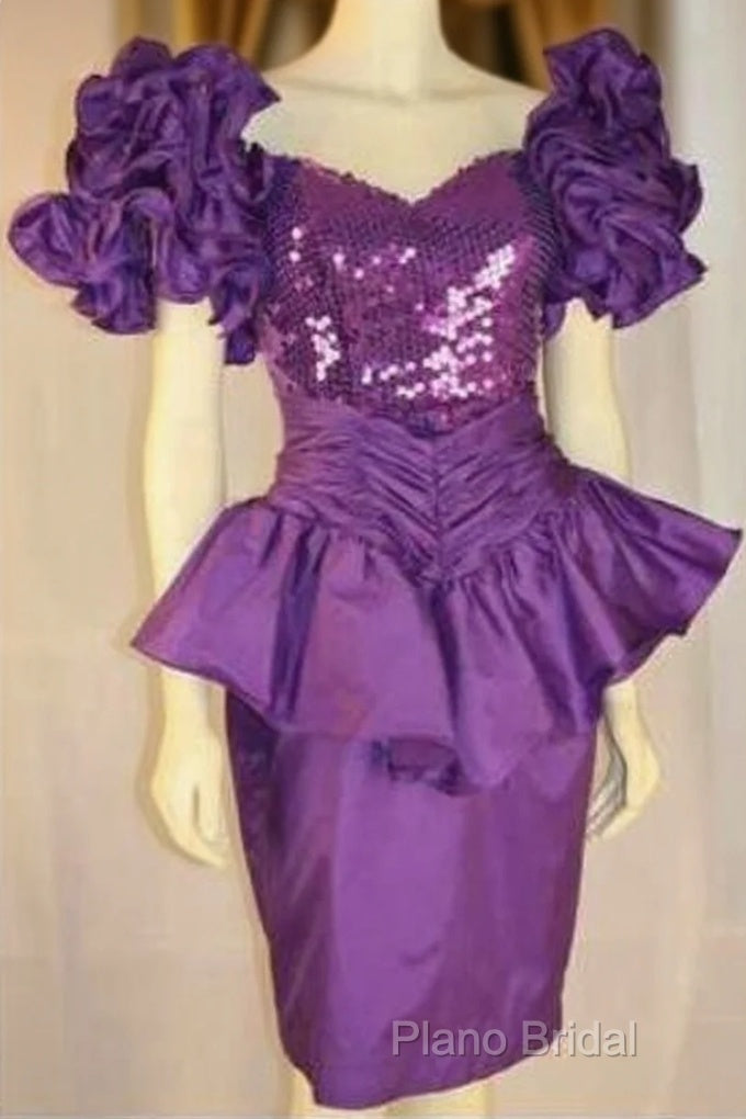 Unique Purple Short Formal Prom Dresses, Formal Dresses