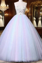 Unique Strapless Sweetheart A Line Wedding Dresses Beaded Bridal Formal Prom Gown
