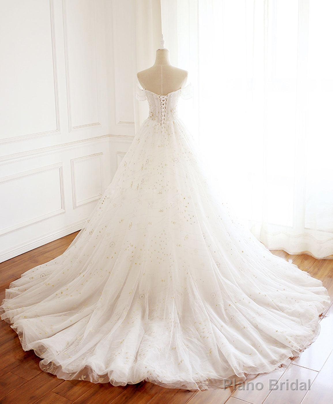 Unique Tulle Lace Long Prom Dress Tulle Lace Evening Dress