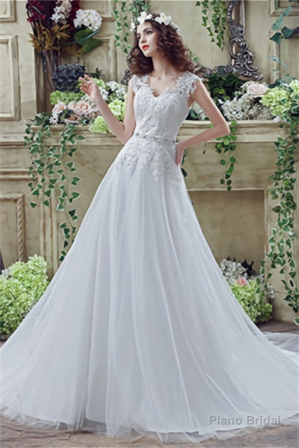 V-Neck A-Line Wedding Dresses Secondary image