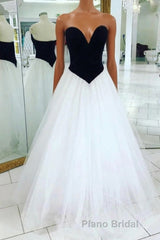 V Neck Open Back Black Velvet Top White Long Formal Prom Dress, V Neck Black and White Formal Evening Dress