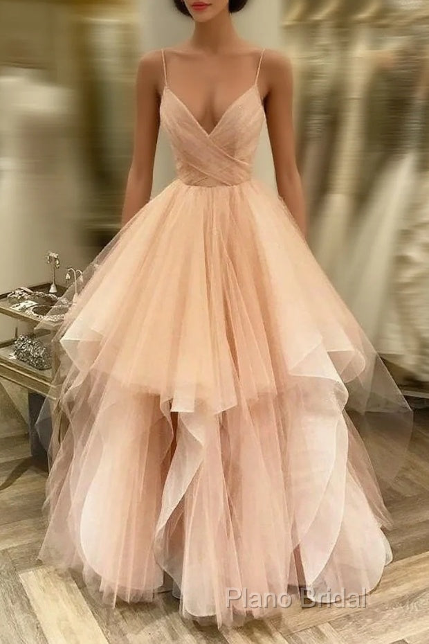 V Neck Organza Ruffles Princess Wedding Gowns Sexy Main image