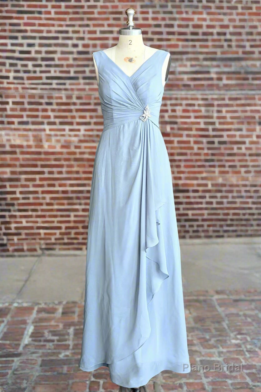 V Neck Sleeveless Chiffon Bridesmaid Dresses Main image