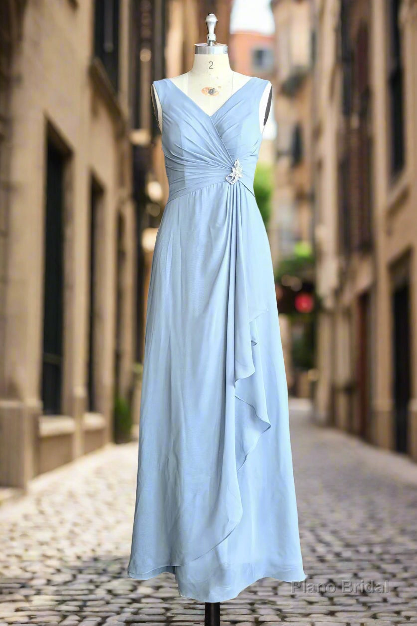 V Neck Sleeveless Chiffon Bridesmaid Dresses Secondary image