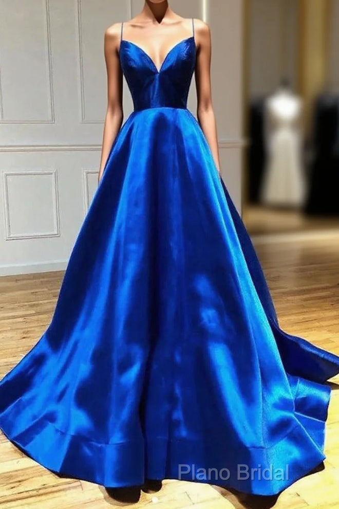 V-Neck Spaghetti Straps Criss-Cross Back Formal Prom Dresses Formal Dresses Main image