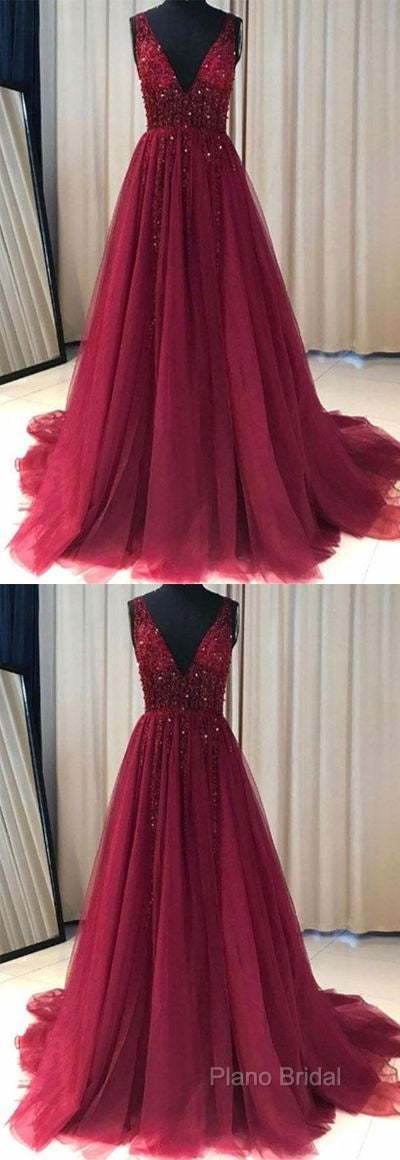 V Neckline Formal Prom Dresses Long , Formal Dresses, Formal Dresses, Graduation School Party Dance Dresses Secondary image