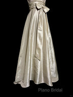 Vintage A Line V Neckline Champagne Lace Formal Prom Gown Fairy Formal Prom Dresses