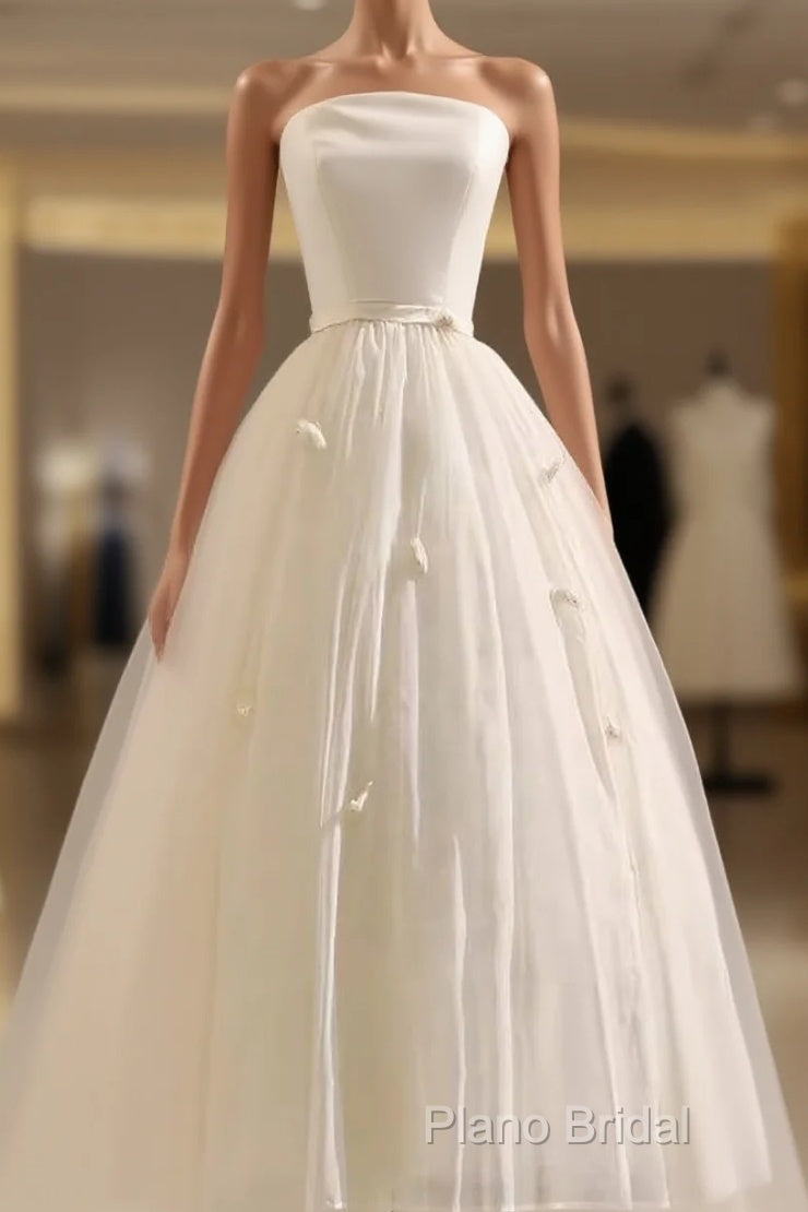 Vintage Ball Gown Bateau White Tea Length Wedding Dresses Brides Dresses Main image