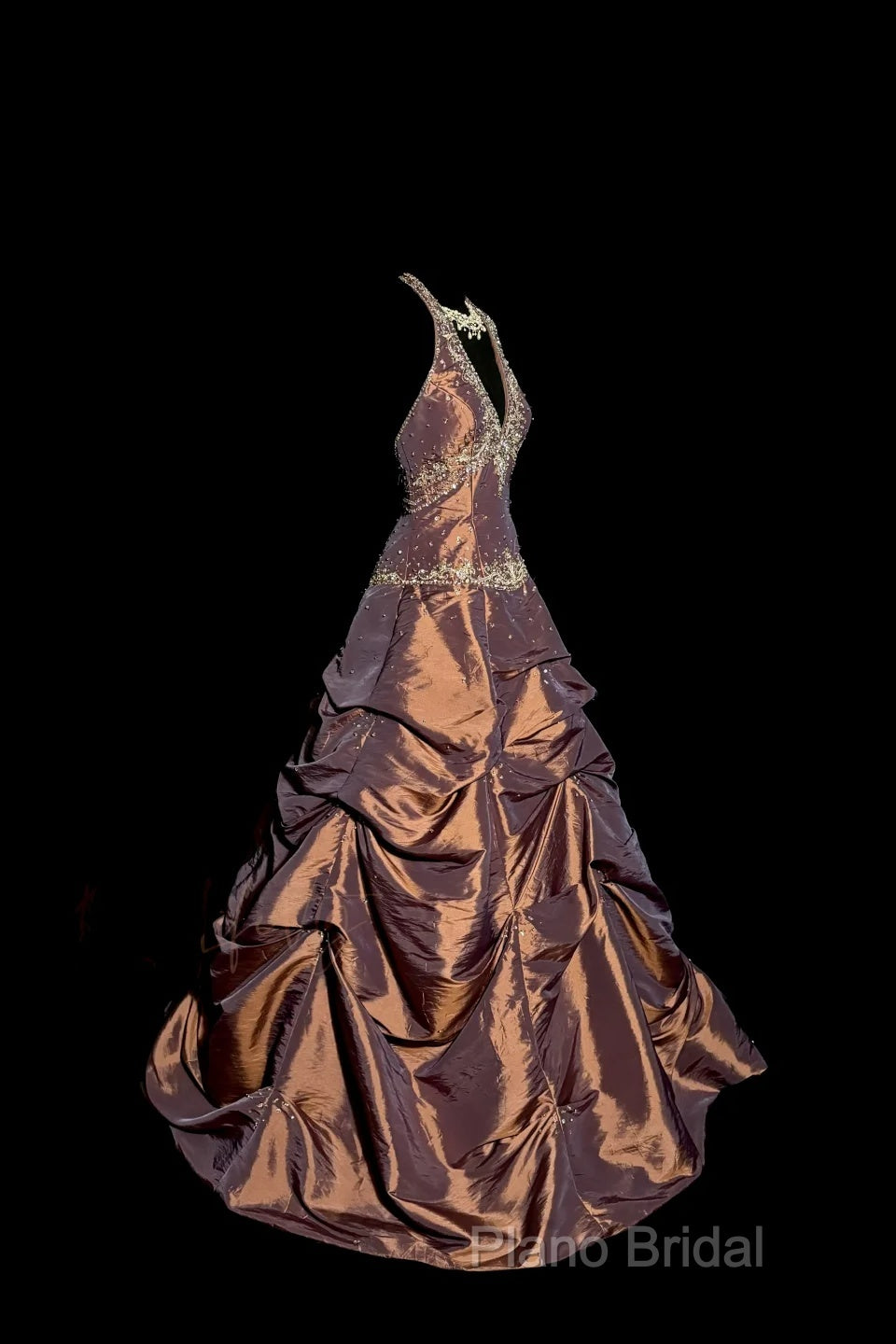 Vintage Ball Gown Halter Brown Sleeveless Long Formal Prom Gown Fairy Formal Prom Dresses Secondary image