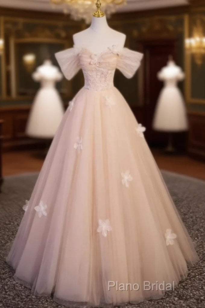 Vintage Ball Gown Off The Shoulder Tulle Long Formal Prom Dresses Formal Dresses Main image