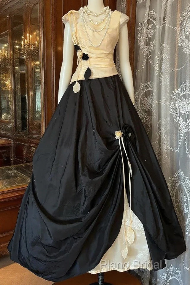 Vintage Ball Gown Sleeveless Long Black Formal Dresses Formal Prom Dresses Main image
