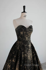 Vintage Ball Gown Sweetheart Sleeveless Long Formal Prom Gown Fairy Black Formal Prom Dresses