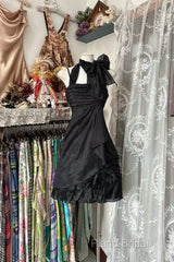 Vintage Fashion A Line Black Short Length Homecoing Birthday Dresses Formal Prom Dresses